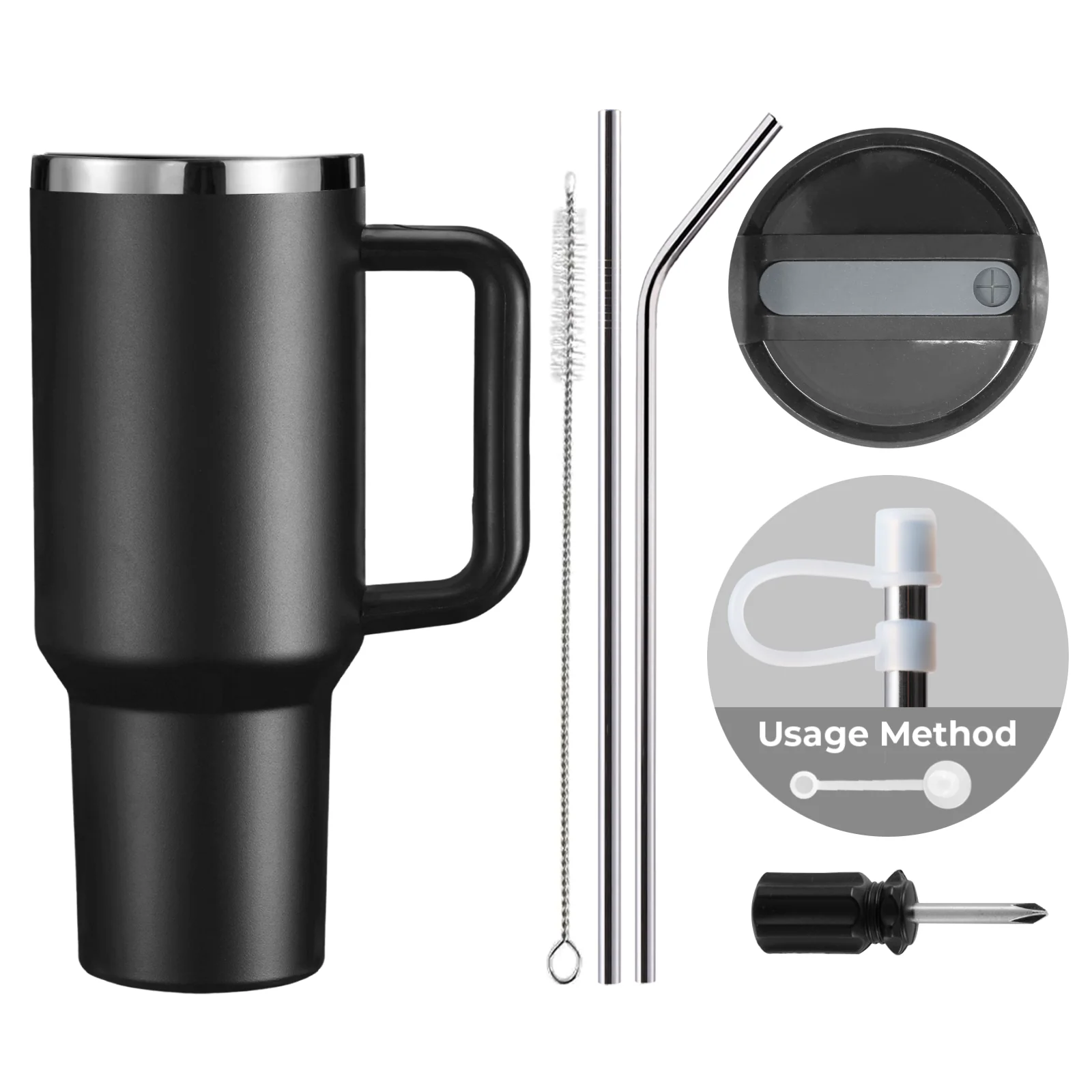 Stainless Steel Tumbler with Handle (40oz) - Image 15