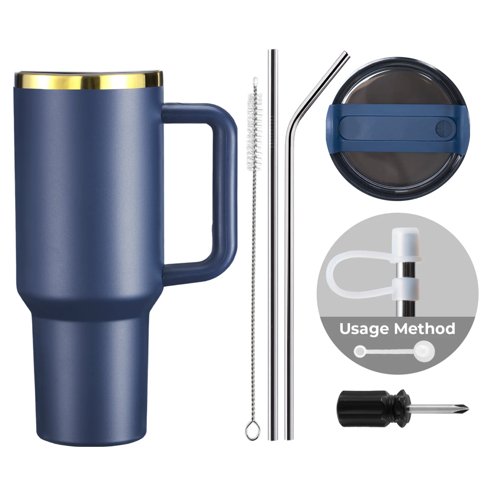 Stainless Steel Tumbler with Handle (40oz) - Image 18