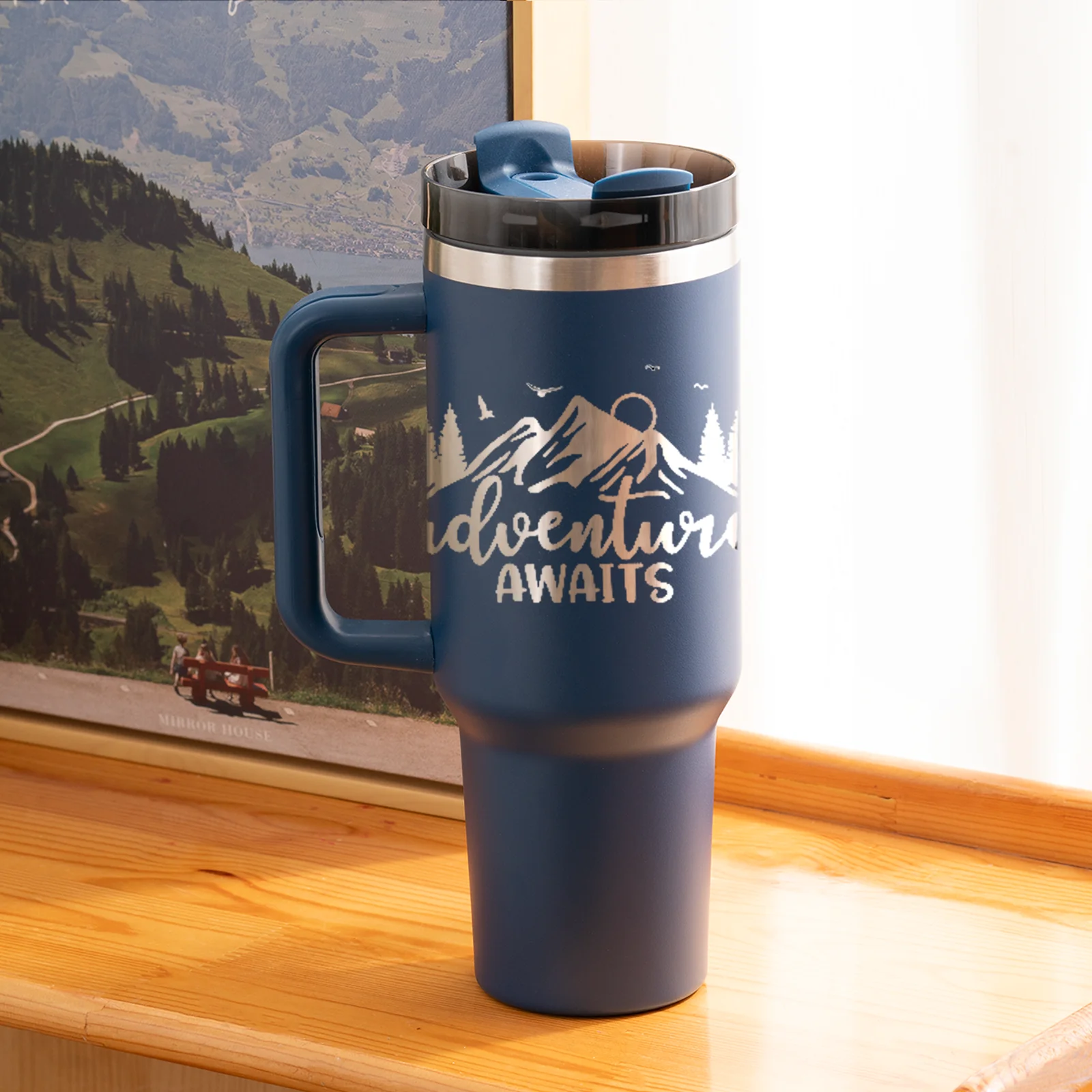 Stainless Steel Tumbler with Handle (40oz) - Image 20