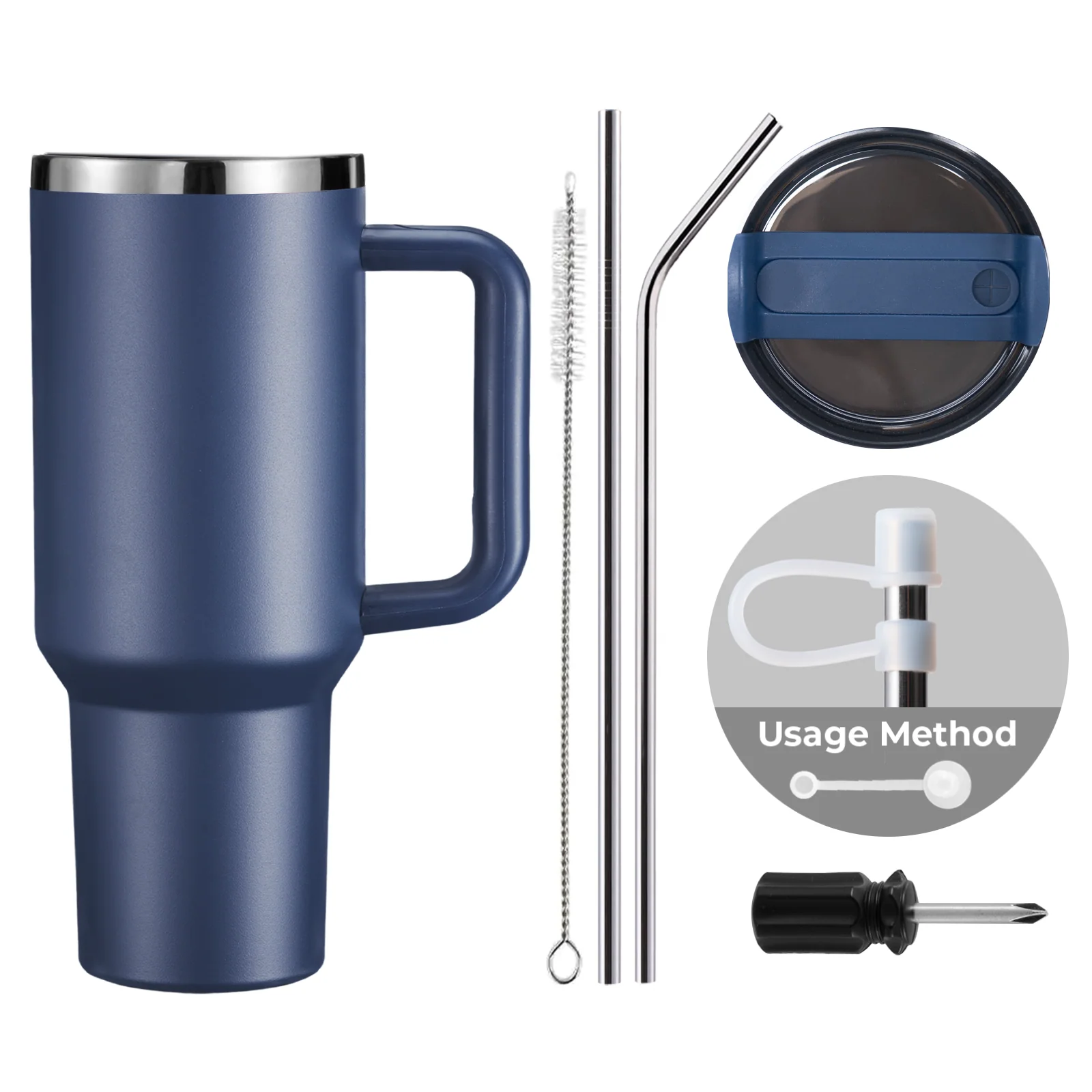 Stainless Steel Tumbler with Handle (40oz) - Image 21