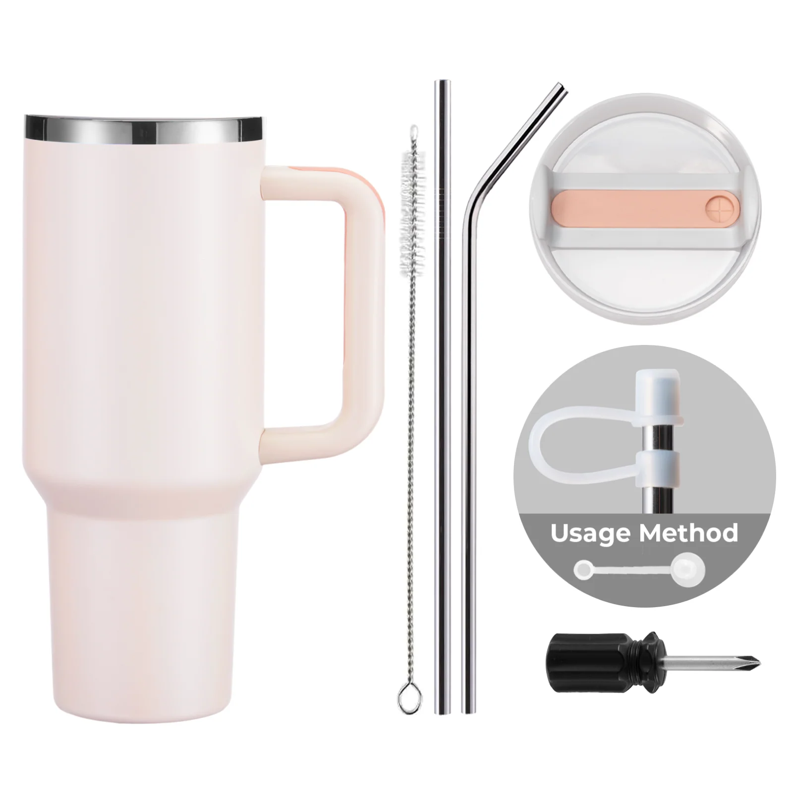 Stainless Steel Tumbler with Handle (40oz) - Image 27