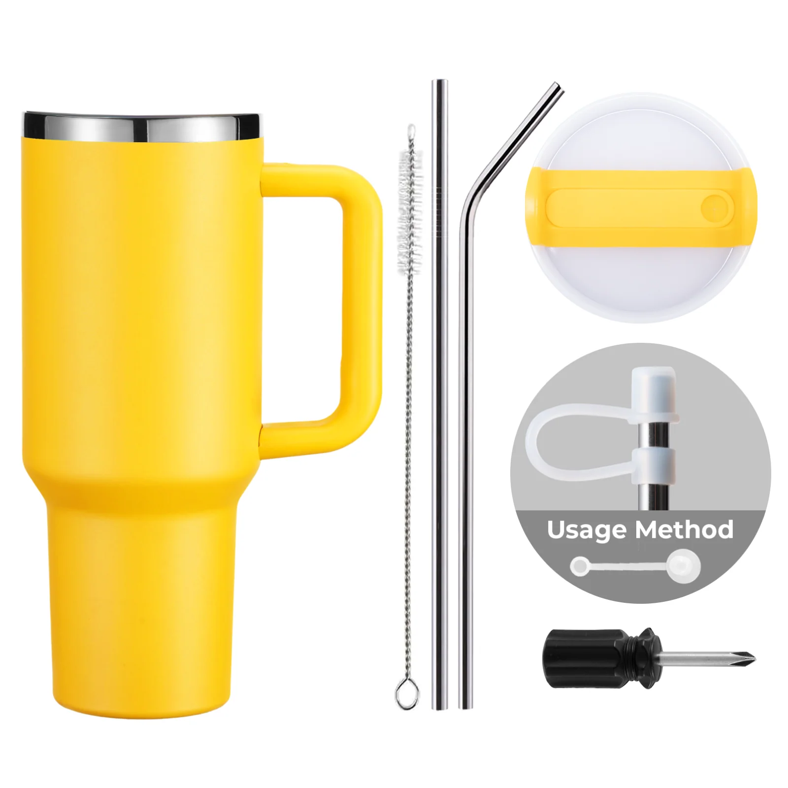 Stainless Steel Tumbler with Handle (40oz) - Image 34