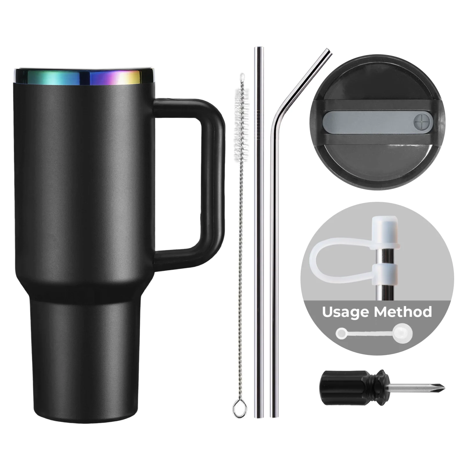 Stainless Steel Tumbler with Handle (40oz) - Image 6