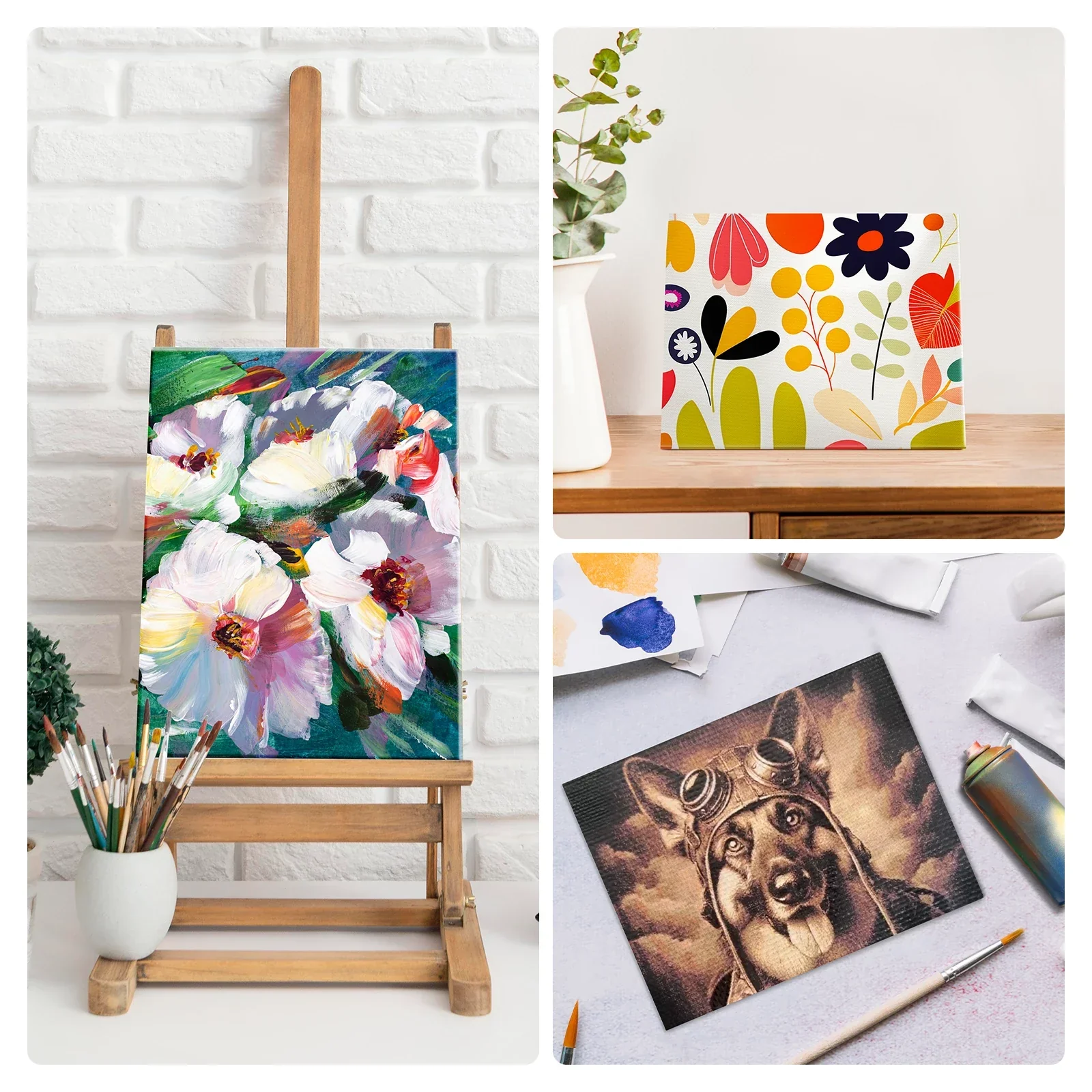 Stretched White Blank Canvas (5pcs) 8" x 10" - Image 2