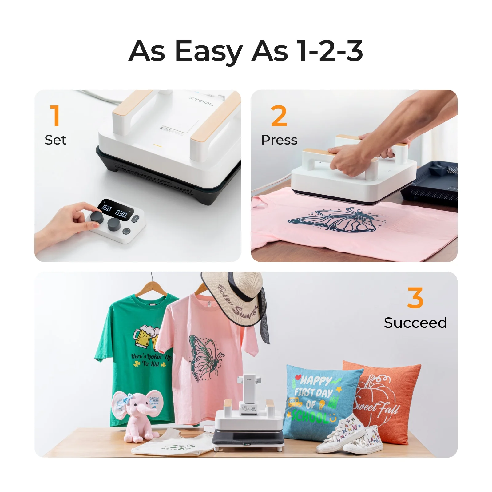 xTool Heat Press Machine for T-shirts, HTV, Sublimation and DTF Transfers - Image 8