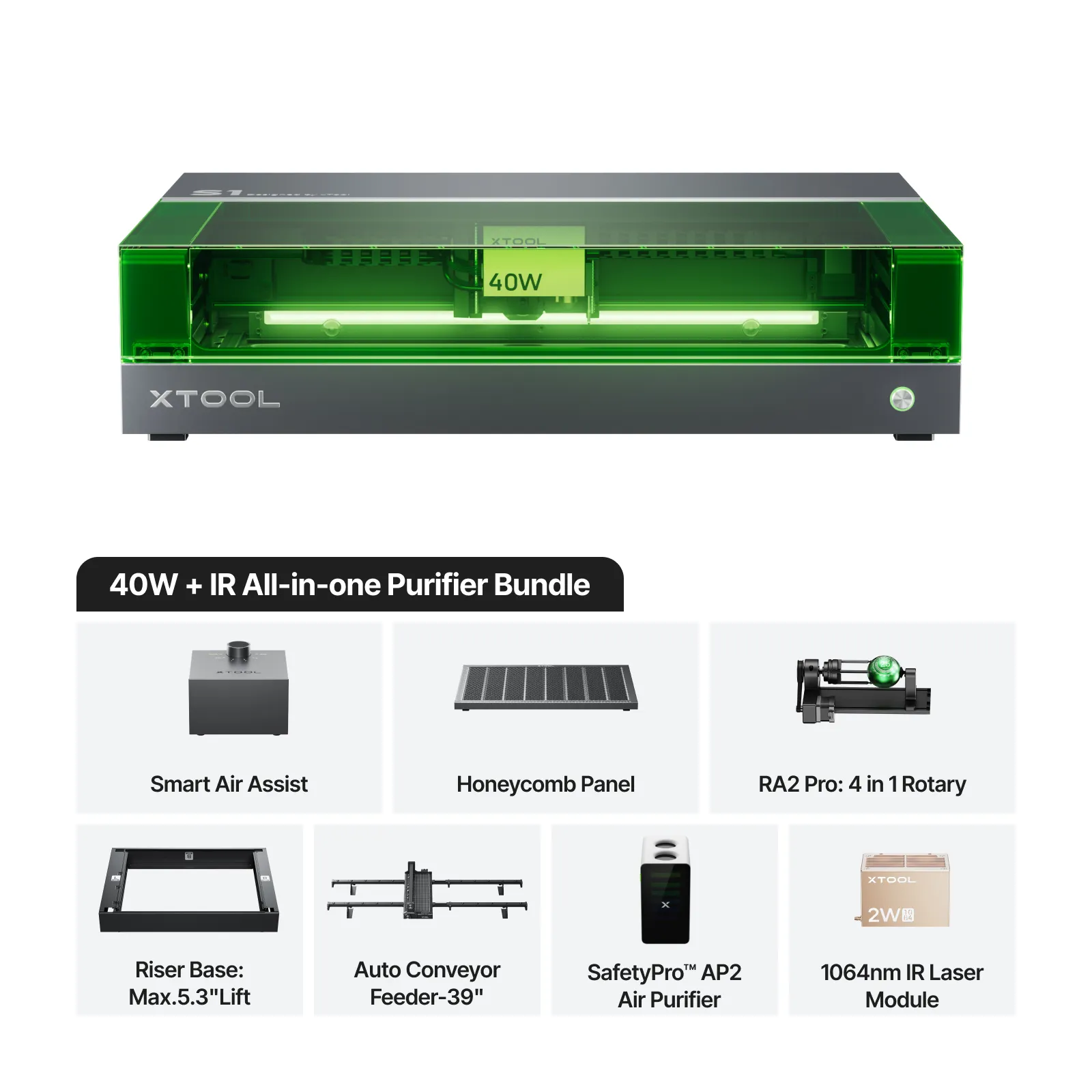 xTool S1 + 1064nm IR Laser Kit: Enclosed Diode Laser Engraver & Cutter - Image 18