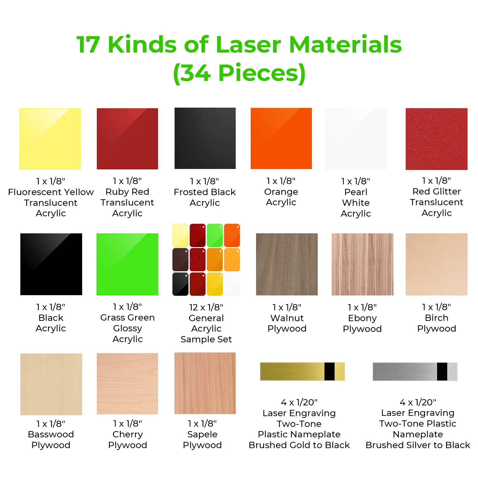 xTool M/S Series Laser Material Kit (34pcs) - Image 3