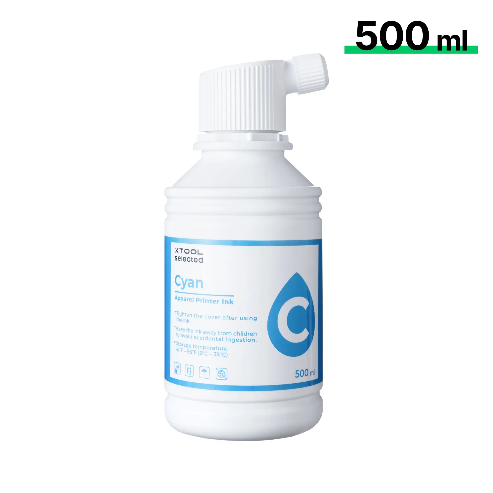 xTool Selected Apparel Printer Cyan Ink (500ml)