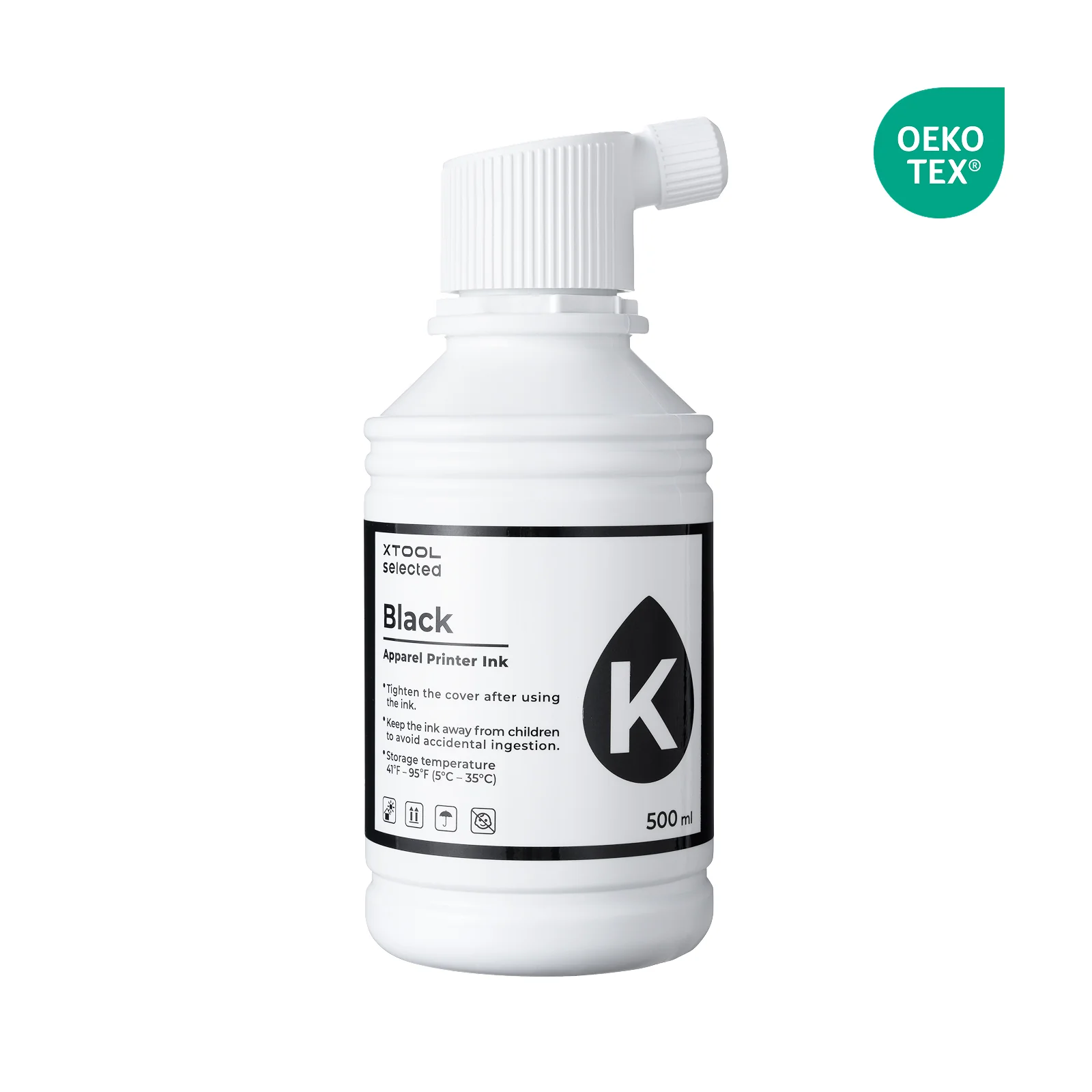 xTool Selected Apparel Printer Black Ink (500ml)